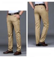 Pantalones Casuales De Algodón Para Hombre Primavera Verano Verde Negro Caqui Estilo Business Cierre De Cremallera High Waist - details 6
