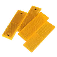 2pcs/Set Etiquetas Reflectorizantes Rectangulares Para Camiones Coches Y Motocicletas Color Naranja Con Bandas Reflectantes - details 3