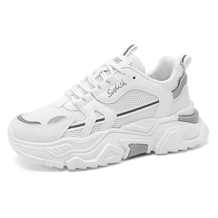 Zapatos De Running Casuales Para Hombre Con Panel De Malla Transpirable Y Suela Gruesa Zapatos Deportivos De Moda Para Exteriores Zapatos Suaves Para El Verano - 1
