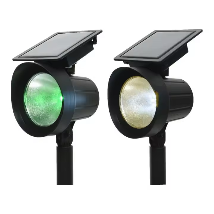 Conjunto 2 Estacas Proyector Solares LED 25lm Luz Multicolor (8 Colores) 11x13x42,5cm - 1