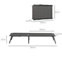 Outsunny Tumbona de Ratán Sintético Plegable Tumbona para Jardín con Respaldo Ajustable en 5 Niveles y Marco de Acero Carga 150 kg para Patio Terraza Gris - details 2