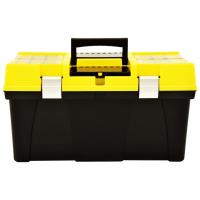 vidaXL Caja de herramientas de plástico amarillo 595x337x316 mm - details 1