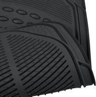 HOGUITA-Juego de 4 Alfombras de Goma para Coche,Alfombrillas Universales para Coche,Antideslizantes,Alfombras Delanteras y Traseras,Color Negro - details 2