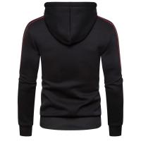 Chaqueta De Moda Para Hombres Con Capucha Cierre De Cremallera Manga Larga Sudadera De Fleece Casual Deportiva Talla Grande Negro Blanco - details 6