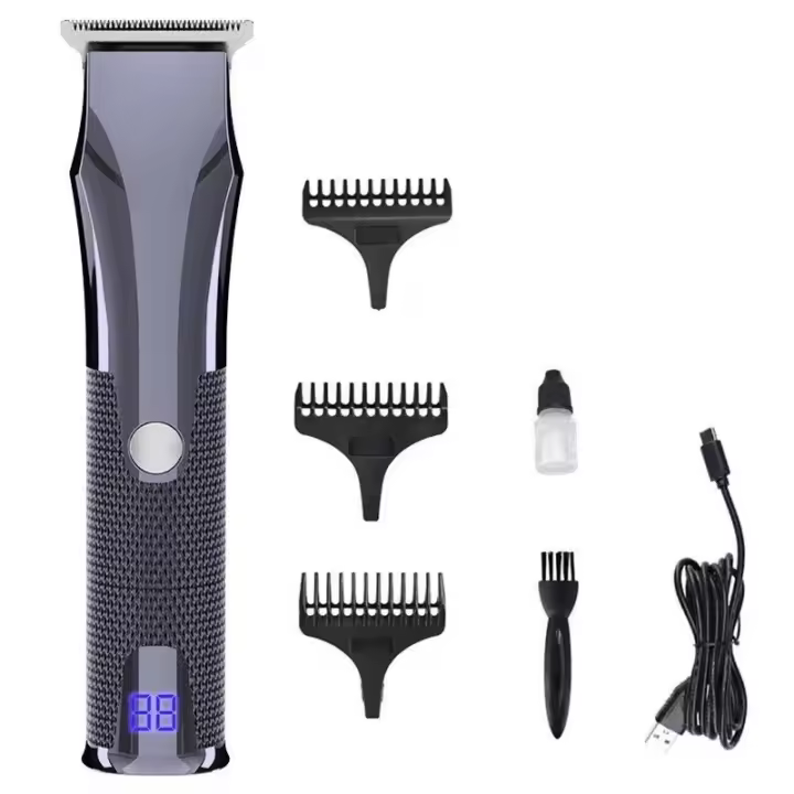 Cortadora de pelo eléctrica con pantalla digital LCD, cortadora de pelo para el hogar para hombres, cortadora de pelo dedicada para peluquería, cortadora de pelo recargable - 1
