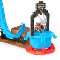 SPIN MASTER - Monster Jam Mud Blasters, Monster Mutt Dalmatian Dunk Tank Playset, acción de cambio de color, regalos de juguetes para niños y niñas de 3 años en adelante - details 4