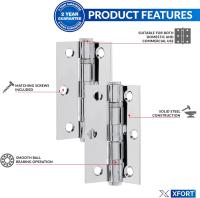 Bisagra de arce con cochetes de Bolas de cromo Pulido de 3 pulgadas (75mm), Maple Bisagra de puerta para Puertas de Madera (2 partes) - details 1