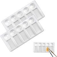 Paleta De Acuarela 2pcs Con 10 Huecos Rectangular Para Misturación Y Pintura En Acuarela Aceite Gouache Y Acrílico - details 0