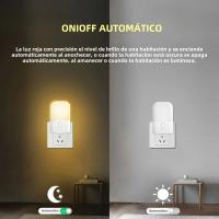 Juego De 1/2 Luces Nocturnas LED Inteligentes Mini Luz Blanca Cálida Ajustable Sensor De Luz Plug-In Para Dormitorio Baño Cocina - details 3