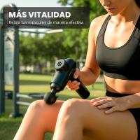 RELAXTY Masajeador Muscular Profesional – Pistola de 30 Niveles, 6 Cabezales Intercambiables, Silenciosa, Batería de 5H, Pantalla LCD Táctil, Estuche Incluido y Carga USB-C | Opción con bandas elásticas incluidas - details 5