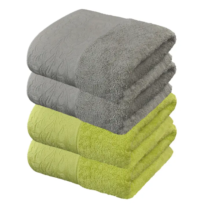 Verde - Toalla de Mano de Colores Variados - 29x13 - Pack de 4 Colores - 100% Algodón - 1