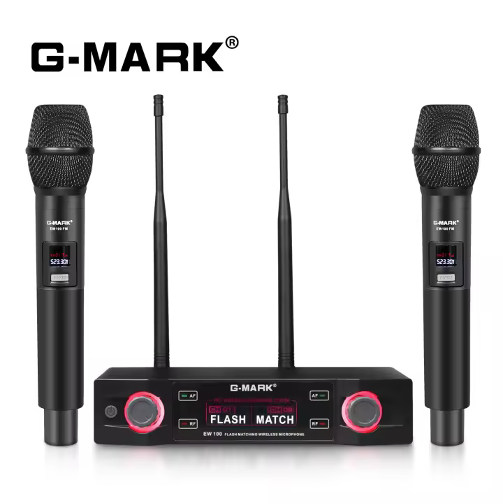 Micrófono De Karaoke Profesional G-MARK EW100 UHF Handheld Frecuencia Fija Para Fiesta En Casa Bodas Show - 1