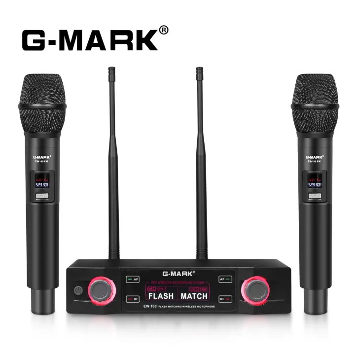 Micrófono De Karaoke Profesional G-MARK EW100 UHF Handheld Frecuencia Fija Para Fiesta En Casa Bodas Show - 1