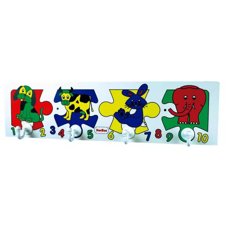 Henbea Percheros Pared Blanco decorado Animales Colgador Infantil Cabide de Paredes Percha Infantil para niños para Escuelas Dormitorio Baño (811) - 1