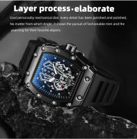 Reloj Deportivo De Cuarzo Para Hombres Con Pantalla Grande Resistente Al Agua Y Luminoso De Material De Aluminio Y Goma Estilo Casual - details 9
