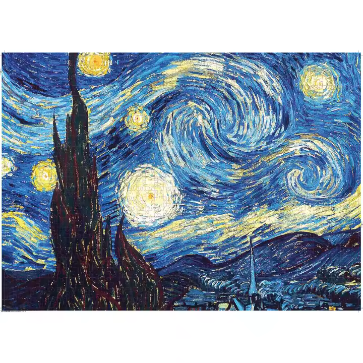 Rompecabezas De 1000 Piezas 'La Noche Estrellada' Juego Educativo Para Adultos Y Niños Decoración De Hogar Divertido Y Educativo - 1