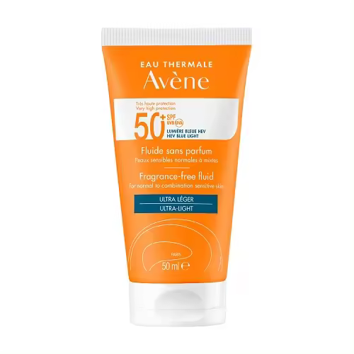 Avène Fluido Solar Facial SPF50+ para Pieles Sensibles Sin Perfume 50ml - 1