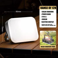 Lámpara Portátil BALDR Para Camping Con Carga Solar Capacidad Grande 4000mah Pantalla Inteligente Impermeable ABS Luz LED Para Exteriores - details 16