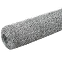 vidaXL Alambrada de gallinero acero galvanizado 25x1,2m Color Verde,  Gris,  Rojo y mas Perfecta para plantas y animales, múltiples usos malla para ventilación, seguridad, ventana, jardín - details 0