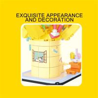 HUIQIBAO MOC Bloques De Construcción De Acuario Con Luz Juguete Creativo Para Niños Forma De Jirafa Mariposa Y Oso ABS Compatible Con Lego - details 19
