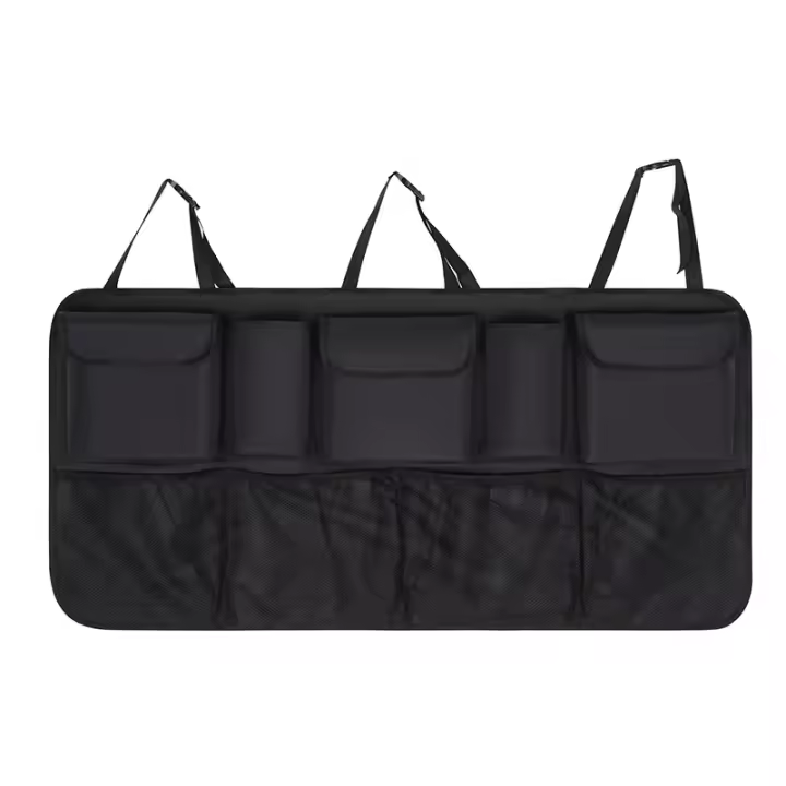 Organizador de equipo, Bolsa de Malla para Coche, Correa 3 Y Tirantes ajustables, Adaptado para SUV, MVP, 52x105 cm - 1