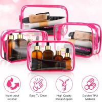 12 Piezas Bolsa de Cosméticos Transparent PVC with Cremallera Bolsa de Transporte de Artículos de Toque Transparente Bolsa de Maquillaje Cosmético Bolsa de Maquillaje Impermeable Estuche Organizador de Plástico de Vinilo para Baño de Vacaciones (Middle) - details 3