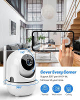 Cámara IP Icsee Smart Home 1080P 5MP HD Seguridad Auto Tracking Wireless Vigilancia Visión Nocturna WiFi Cámara Blanco - details 1