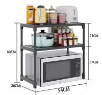 Estante acero de almacenamiento de cocina, estante para microondas dos capas, organizador de condimentos, estantes de almacenamiento simples multicapa para encimera, accesorios de cocina - details 0
