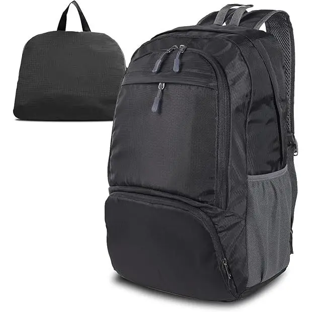 Mochila Ligera y empitable, impermeable, transpirable, para Exterior, camping, senderism, Viajes, Escuela, para Mujeres, hatbres y niños, color Negro - 1