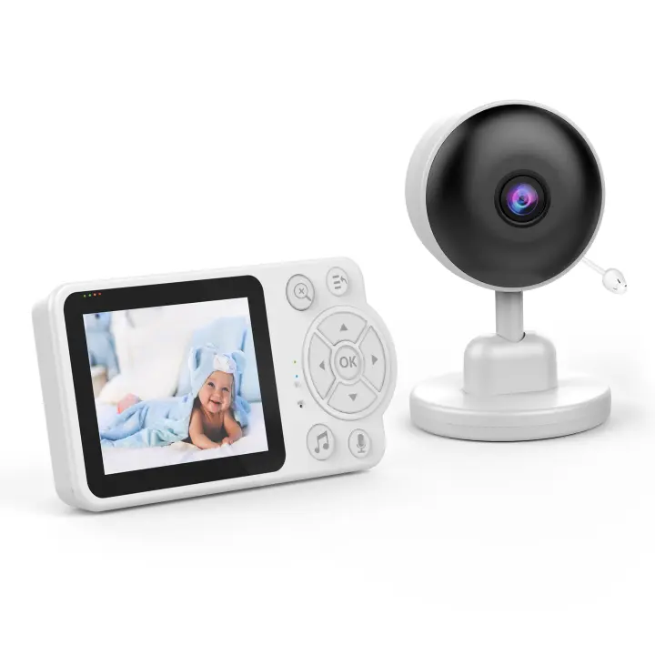 Monitor de bebé Monitor de vídeo inalámbrico, sistema de comunicación bidireccional de visión nocturna con monitoreo de temperatura de 2,8" - 1