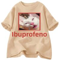 Camiseta Unisex De Algodón Bretona Con Meme Del Gato I Buprofen Camiseta Gráfica Divertida Para Amantes De Los Gatos Manga Corta Estilo Casual Para Todas Las Estaciones - details 0