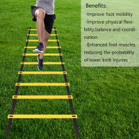 Cordón De Agilidad Ajustable De Nylon 3M 4M 6M Para Fitness Y Fútbol Equipo De Entrenamiento Con Ladder De Salto En Color Amarillo Y Negro - details 1