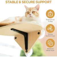 Hamaca de Ventana para Gatos en Madera con Ventosas Extra Fuertes – Cama Elevada Tipo Amaca para Gatos de Interior, Percha Salvaspacio para Dormir al Sol y Observar, Fácil Instalación sin Taladros (42 × 26,5 × 20,9 cm) - details 5