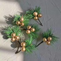 10pcs Ramas De Pino Verdes Simuladas Para Adornos Navideños Arreglos Florales Decoraciones De Fiesta Accesorios De Flores - details 9