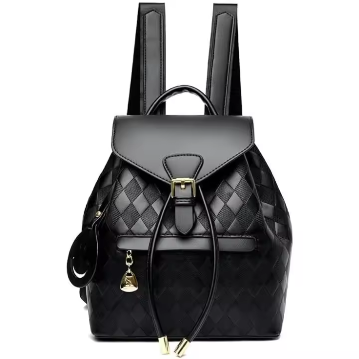 Mujer Pequeña PU Cuero, Bolsa Casual de Cuerda Antirrobo, Mochila Escolar Elegante Impermeable para Oficina Escuela Vie - 1