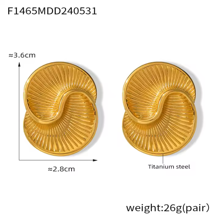 Inxifiable Arce Adolescente con Textura de Lágrima Espiral Pendientes Creative Gold Studs Mujeres Brillante Tendencia Joyería Regalo 2025 - 1