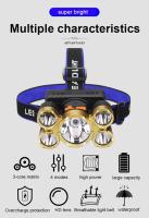 Linterna Frontal LED De Alta Potencia 5 Luz Fuerte Cargable Por USB Para Pesca Y Actividades Al Aire Libre Impermeable - details 0