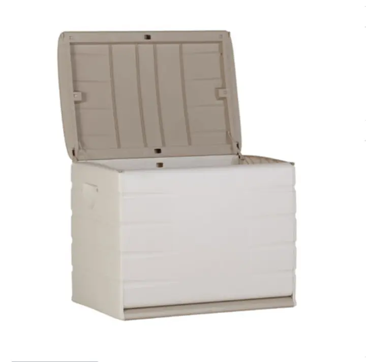 SANCO STORE- Plastiken baúl de resina de 80 cm y 260 litros, apto para exterior color beige - 1