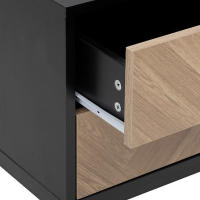 MESITA DE NOCHE MODERNA CON DOS CAJONES EFECTO MADERACHEVRONS MARCA 5 FIVE - details 3