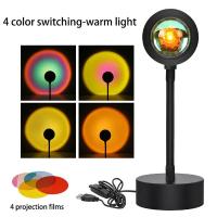 Lámpara De Noche USB Proyector De Puesta De Sol Luz Portátil Para Decoración De Hogar Sala De Estar Iluminación De Ambiente Neón Para Fotografía De Pared - details 0