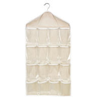 Organizador De Ropa En Estante De Pared 16 Compartimentos Almacenamiento De Ropa De Tela Malla Con Bolsillos Transparentes Para Armario Colgante - details 12