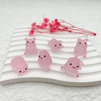 6pcs Adornos De Resina Con Brillo En La Oscuridad Miniatura De Cerdo Para Llavero Y Decoración De Hogar Y Coche Accesorios De Micro Paisaje Con Cinta - details 2