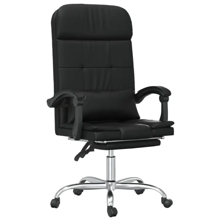 Silla de Oficina reclinable masaje Cuero sintético Negro - 1