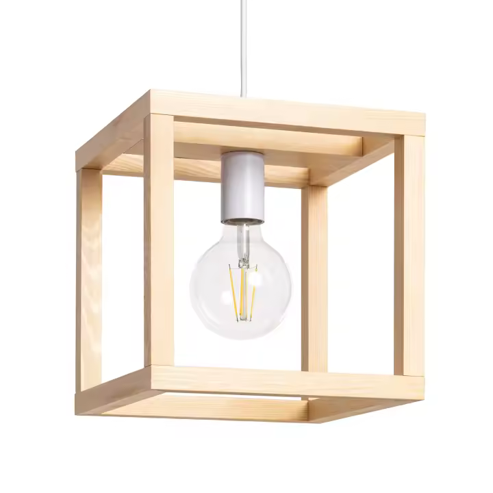 Ledkia Lámpara Colgante de Diseño en Madera Coba con Luz LED E27 - 1