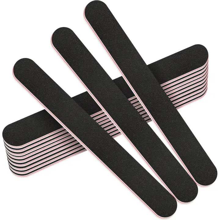 12 limas de uñas de doble cara, limas de uñas para uñas naturales/postizas, juego de estilismo de uñas para uso doméstico y en salón - 1
