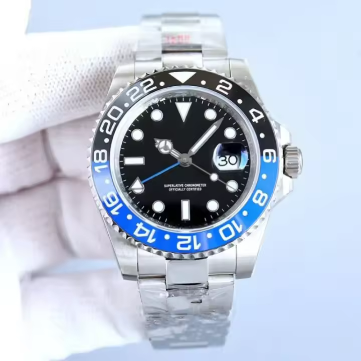 Reloj De Hombre Automático De Lujo Movimiento Métrico Resistente Al Agua Estilo Casual Simulacrum Cerámica Cuero Piel Acero Inoxidable - 1