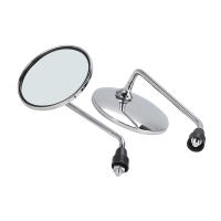 Par De Espejos Retrovisores Universales Para Motocicleta En Cromo Adecuados Para Honda Harley Moped Scooter Con Túnel De 8mm 10mm - details 5