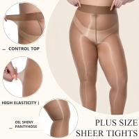 2Pcs Pantimedias De Nylon Brillantes Y Silky Para Mujer Talla Grande 150kg Cintura Alta Translúcidas Para Baile Y Fiesta - details 6