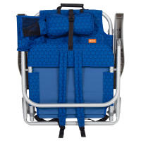 Aktive - Silla de playa plegable, color azul, 50x53x78 cm, asiento XXL, 5 posiciones, cojín acolchado, bolsa térmica, bolsillos, asa de mano y mochila, peso máximo soportado 110 kg, silla de playa reclinable, tejido poliéster - details 6