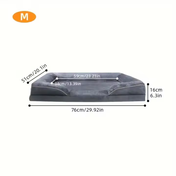 Cama de espuma de Memoria para Perros con superficie de Sherpa suave, sofá para mascotas con Laata lavable, Capa impermeable y Fondo antideslizante - 1